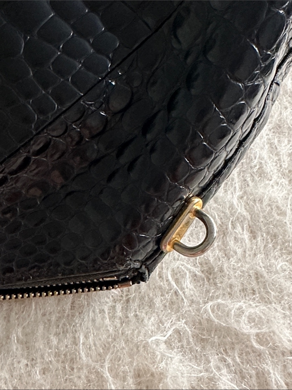 Gianni Versace Couture Vintage Black Croc Embossed Top Handle Bag Medusa - Picture 4 of 16
